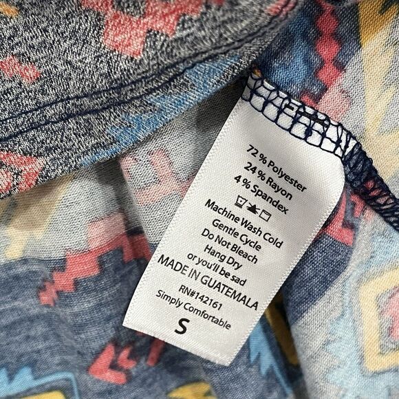 LULAROE T Shirt Sz S Perfect Tee Geometric‎ Short Sleeve NWT Top - Picture 4 of 8